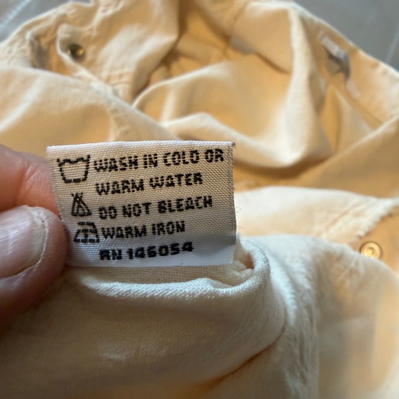 Giocam Cream Frayed Utility Jacket 100% Cotton Peru Cropped - Picture 14 of 14